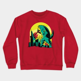 Godzilla monkey destroy city design Crewneck Sweatshirt